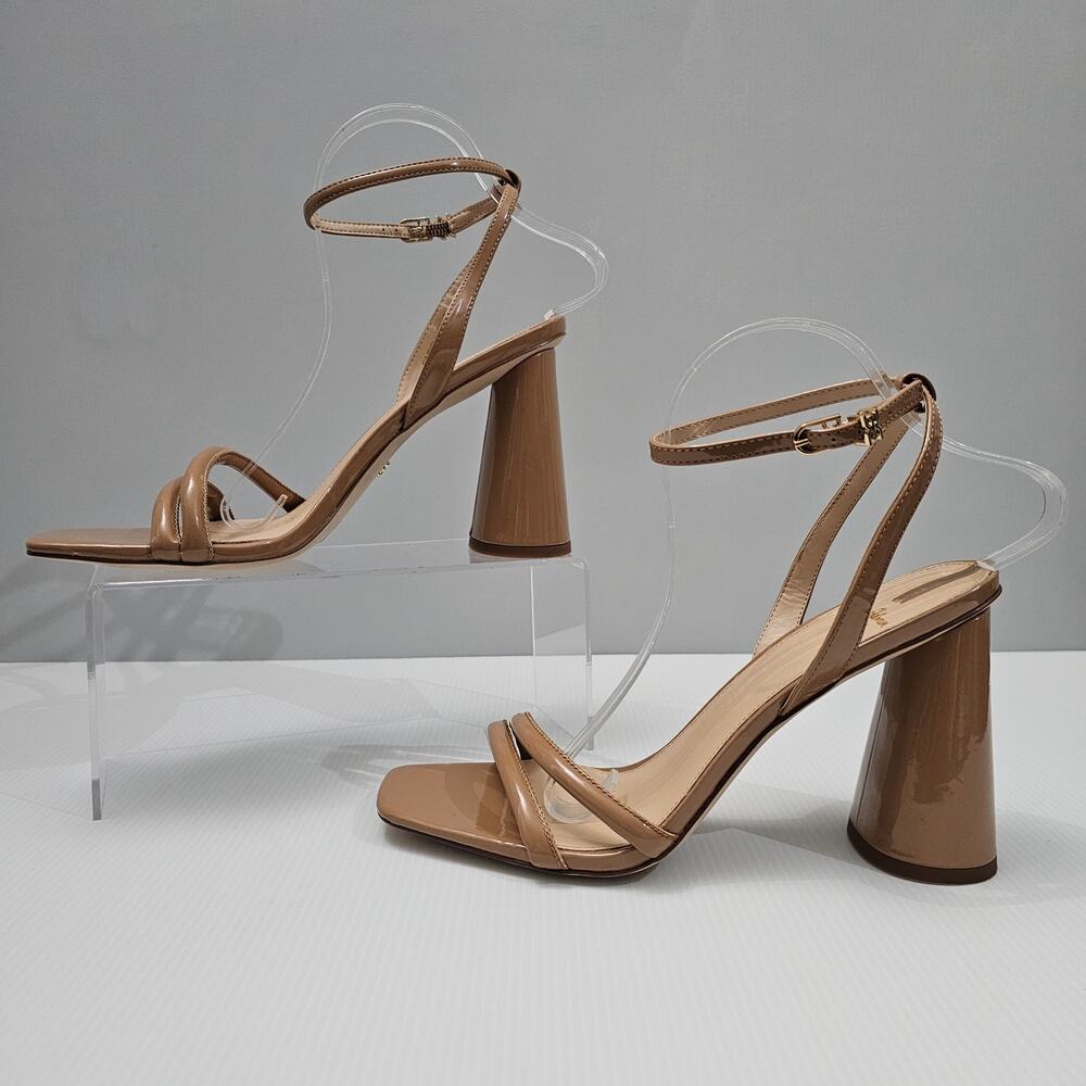 NEW Sam Edelman Kia Block Heel Strappy Sandal Rosa Blush Patent Size 10.5 - Picture 2 of 12